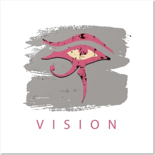 The Eye of Horus Vision in Grey & Pink Posters and Art